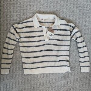 Faherty Linen Polo Sweater Medium